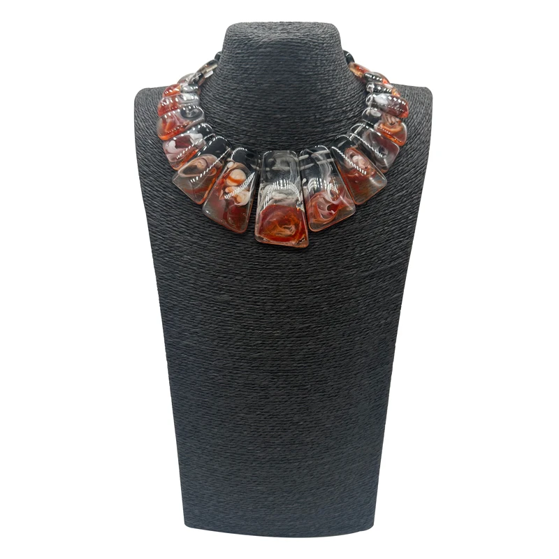 Chunky Statement Turquoise Plate Necklace Earrings Women Boho Choker Female Jewelry Party Gift