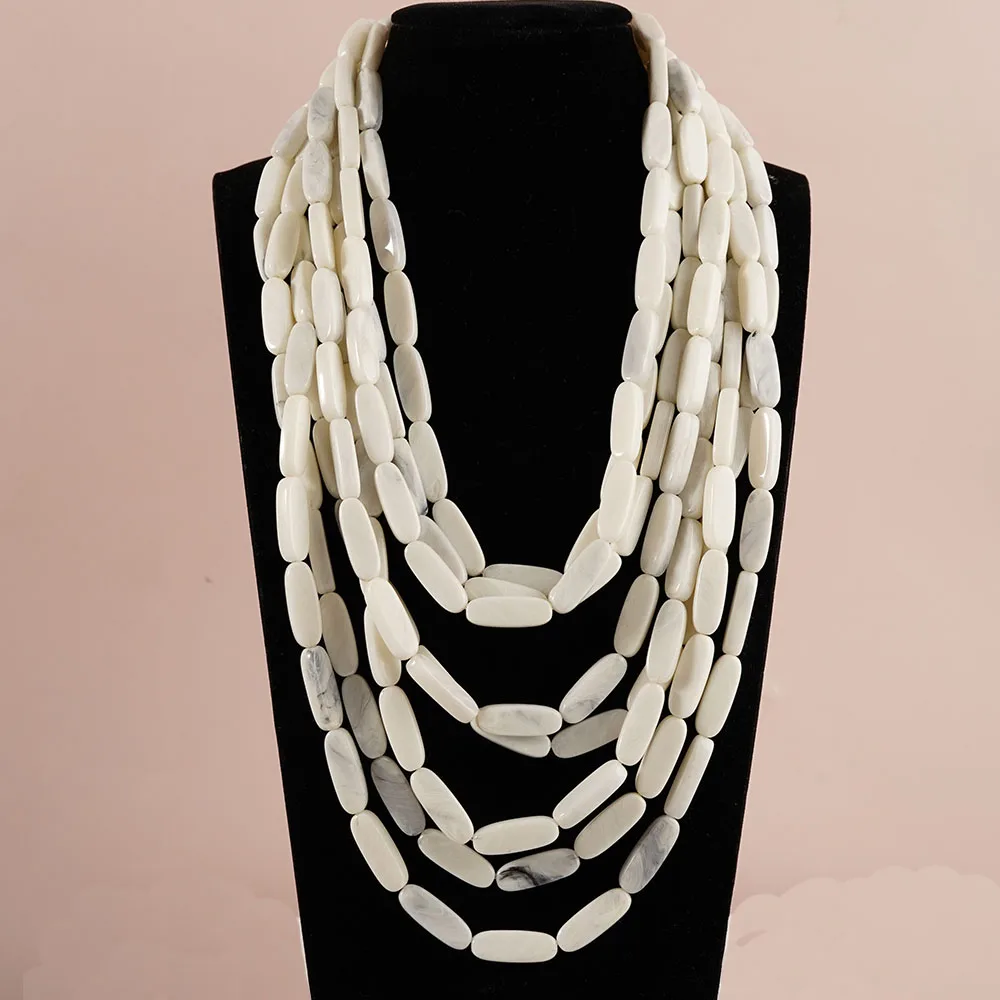 Vintage Bohemian Multilayer Colorful Choker Necklaces For Women Handmade Beaded Statement Ethnic Customs African Party Jewelry