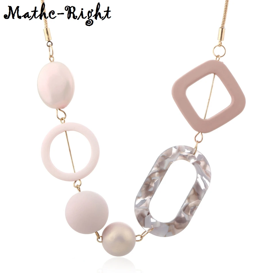 Women's Acrylic Beads Necklaces & Pendants for Women Statement Colorful Beaded Necklace Fashion Jewelry Gifts Women MX019